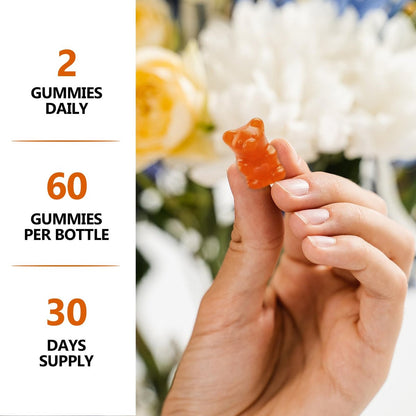 HFELIZ Choline Gummis Zuckerfrei – 500 mg Cholinbitartrat pro Portion, 60 Gummis für Gehirn, Leber, Fokus & Energie