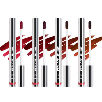 MLSMILE 4-teiliges Peel-Off-Lippenliner-Set, matt pinker Lippgloss-Flecken, lang anhaltender abziehbarer Lippenstift-Tattoo, wasserfester nicht verblassender Lipgloss-Tönung