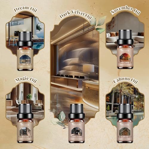 Hotel Diffuser Oils Geschenkset, Luxuriöse Duftölmischung, Hotel-ätherische Öle für Diffuser zu Hause, Kerzen- und Seifenherstellung, 10x5ml Duftöle, Aromatherapie-Öl-Set