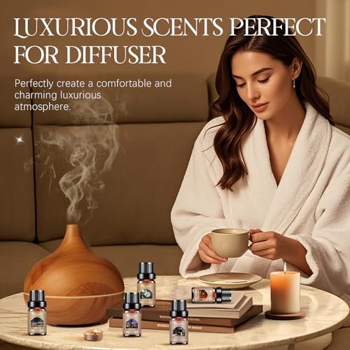 Hotel Diffuser Oils Geschenkset, Luxuriöse Duftölmischung, Hotel-ätherische Öle für Diffuser zu Hause, Kerzen- und Seifenherstellung, 10x5ml Duftöle, Aromatherapie-Öl-Set