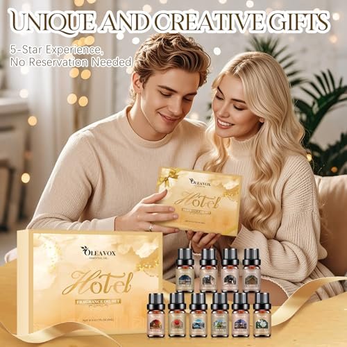 Hotel Diffuser Oils Geschenkset, Luxuriöse Duftölmischung, Hotel-ätherische Öle für Diffuser zu Hause, Kerzen- und Seifenherstellung, 10x5ml Duftöle, Aromatherapie-Öl-Set