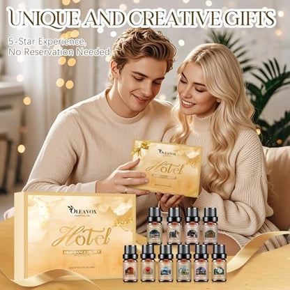 Hotel Diffuser Oils Geschenkset, Luxuriöse Duftölmischung, Hotel-ätherische Öle für Diffuser zu Hause, Kerzen- und Seifenherstellung, 10x5ml Duftöle, Aromatherapie-Öl-Set