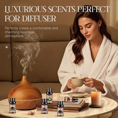 Hotel Diffuser Oils Geschenkset, Luxuriöse Duftölmischung, Hotel-ätherische Öle für Diffuser zu Hause, Kerzen- und Seifenherstellung, 10x5ml Duftöle, Aromatherapie-Öl-Set