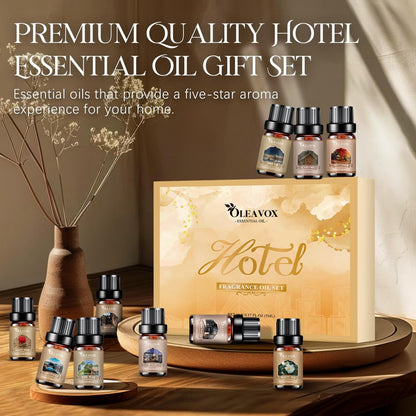 Hotel Diffuser Oils Geschenkset, Luxuriöse Duftölmischung, Hotel-ätherische Öle für Diffuser zu Hause, Kerzen- und Seifenherstellung, 10x5ml Duftöle, Aromatherapie-Öl-Set