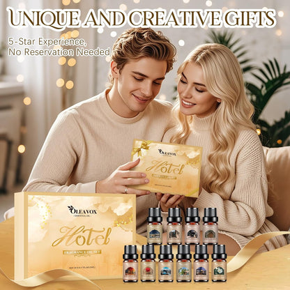 Hotel Diffuser Oils Geschenkset, Luxuriöse Duftölmischung, Hotel-ätherische Öle für Diffuser zu Hause, Kerzen- und Seifenherstellung, 10x5ml Duftöle, Aromatherapie-Öl-Set