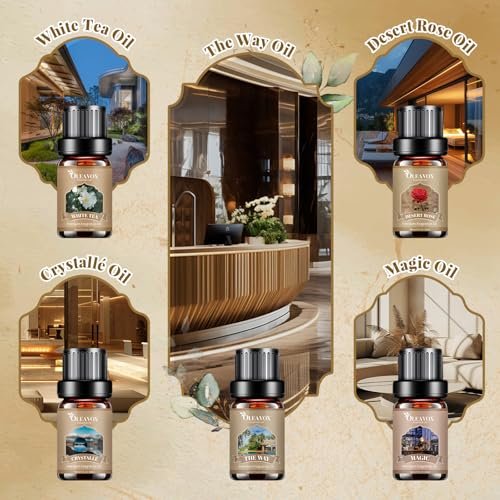 Hotel Diffuser Oils Geschenkset, Luxuriöse Duftölmischung, Hotel-ätherische Öle für Diffuser zu Hause, Kerzen- und Seifenherstellung, 10x5ml Duftöle, Aromatherapie-Öl-Set