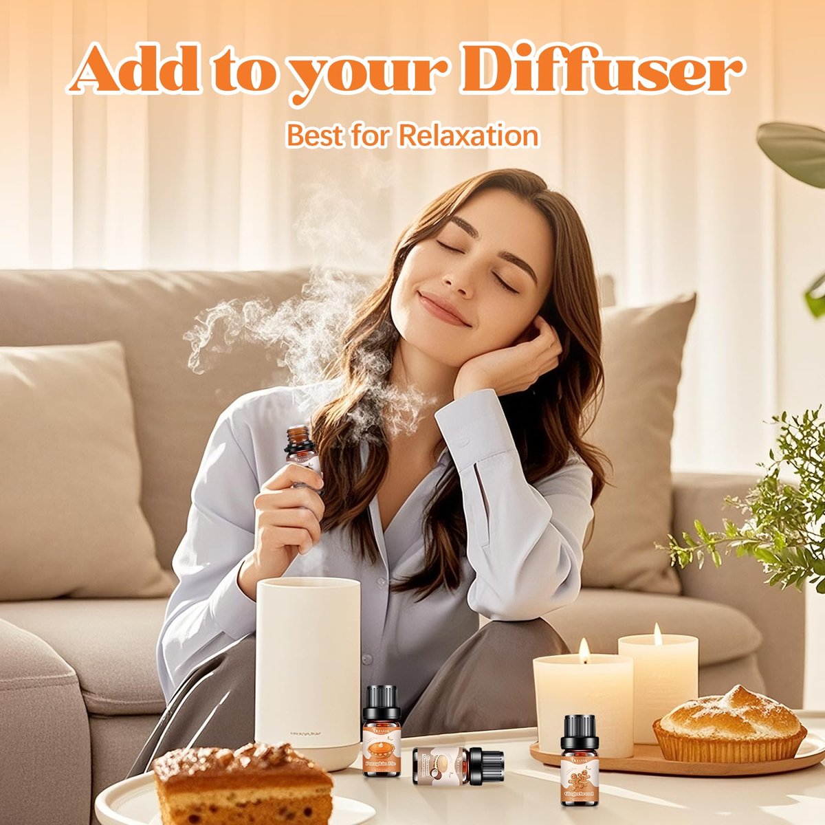 OleaVox Bäckerei Essential Öle Set – Premium Duftöle für Diffuser, Kerzen- & Seifenherstellung, 10x5ml: Kürbiskuchen, Vanillecreme, Lebkuchen, Zimt-Zucker-Donut & mehr