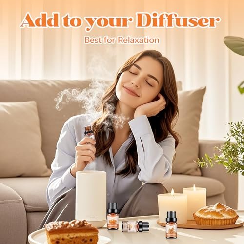 OleaVox Bäckerei Essential Öle Set – Premium Duftöle für Diffuser, Kerzen- & Seifenherstellung, 10x5ml: Kürbiskuchen, Vanillecreme, Lebkuchen, Zimt-Zucker-Donut & mehr