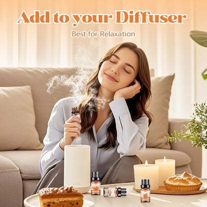 OleaVox Bäckerei Essential Öle Set – Premium Duftöle für Diffuser, Kerzen- & Seifenherstellung, 10x5ml: Kürbiskuchen, Vanillecreme, Lebkuchen, Zimt-Zucker-Donut & mehr