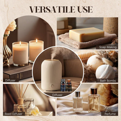Hotel Diffuser Oils Geschenkset – Luxuriöse Duftöle für Aromadiffusoren, Kerzen- und Seifenherstellung – Jasmin & Minze, Weißer Tee, The Way, Dream State, Hotel Lobby, Crystallé (6 x 10 ml)