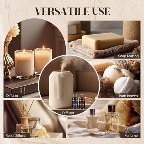 Hotel Diffuser Oils Geschenkset – Luxuriöse Duftöle für Aromadiffusoren, Kerzen- und Seifenherstellung – Jasmin & Minze, Weißer Tee, The Way, Dream State, Hotel Lobby, Crystallé (6 x 10 ml)