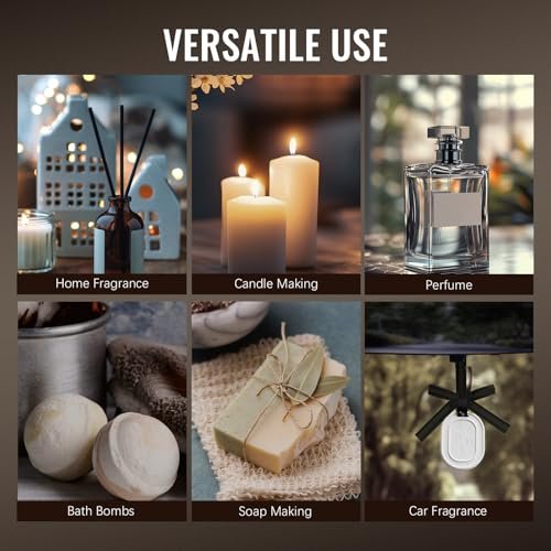 Herren Ätherische Öle Geschenkset, Premium Duftöle für Diffuser zu Hause, Kerzen- & Seifendüfte, Agarholz & Leder, Tabak & Vanille, Sandelholz & Amber, Zypresse & Salbei, Rum & Moschus, Zedernholz & Oud
