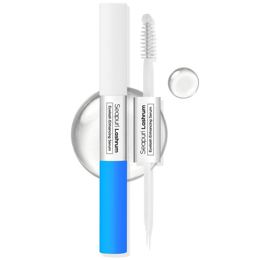 Seapuri Lashrum Wimpernserum – Wimpernwachstum Serum mit Koffein, Peptid & Biotin für längere, vollere Wimpern – Doppelbürste für präzise & vollständige Anwendung – Nicht reizend, tägliche Anwendung