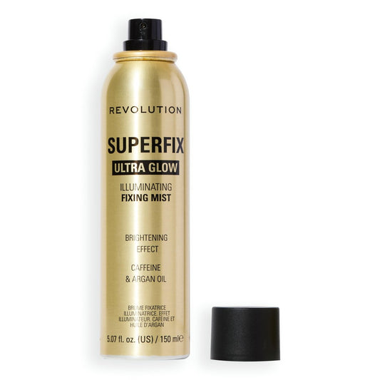 Revolution Beauty London Superfix Glow Fixing Mist – Makeup Setting Spray mit Schimmer-Finish & langem Halt, vegan & tierversuchsfrei, 150 ml