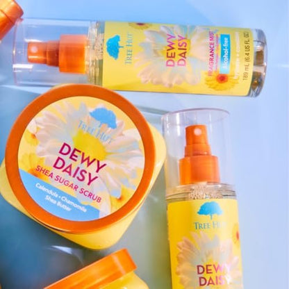 Tree Hut Dewy Daisy Geschenkset – Peeling Körperpeeling & Feuchtigkeitsspray, Hautpflege-Set, 532 ml & 177 ml