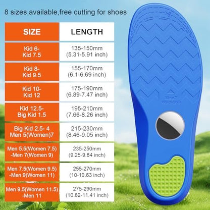 Hidden Holder Insole kompatibel mit AirTag – Einlegesohle für Tracker, für Kinder, Erwachsene und Senioren, sichere Passform für Turnschuhe & Alltagsschuhe, Anti-Verlust weiche Schuheinlagen, Blau (195-210mm)