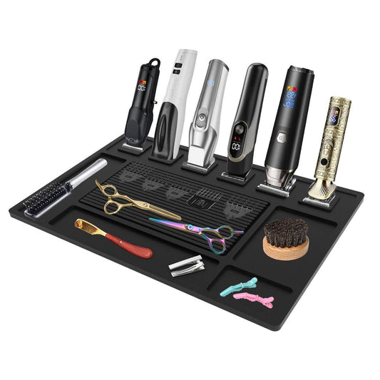 Magnetische Barber-Matte für Haarschneidemaschinen mit 6 Magneten – Barber-Station-Organizer, Werkzeugablage für Friseurbedarf