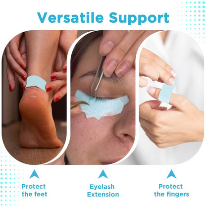 OK TAPE Silikon-Medizinisches Tape (2 Rollen) für empfindliche Haut, wasserdichtes chirurgisches Tape zur Fixierung von Verbänden und Gaze, schmerzfreie Entfernung, Mikropore-Tape, Erste-Hilfe-Bandage, 1" x 5 Yards, Blau