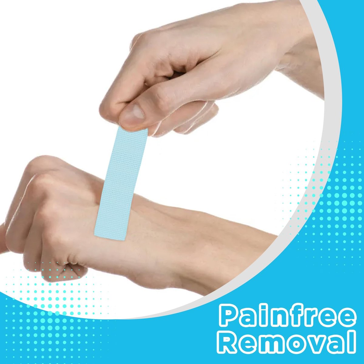 OK TAPE Silikon-Medizinisches Tape (2 Rollen) für empfindliche Haut, wasserdichtes chirurgisches Tape zur Fixierung von Verbänden und Gaze, schmerzfreie Entfernung, Mikropore-Tape, Erste-Hilfe-Bandage, 1" x 5 Yards, Blau