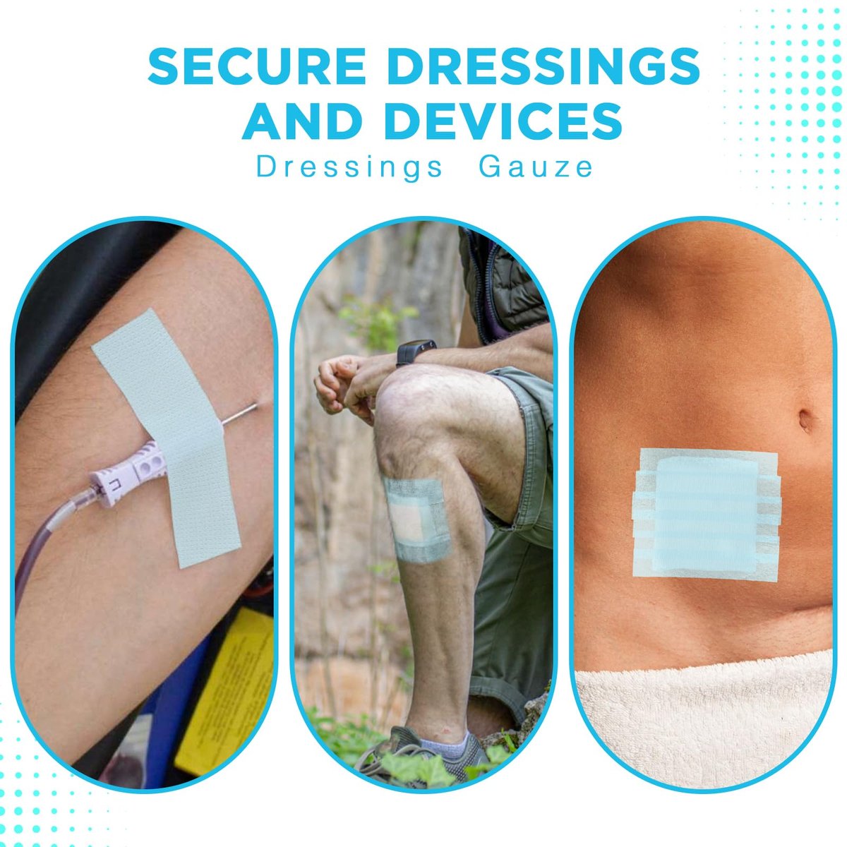 OK TAPE Silikon-Medizinisches Tape (2 Rollen) für empfindliche Haut, wasserdichtes chirurgisches Tape zur Fixierung von Verbänden und Gaze, schmerzfreie Entfernung, Mikropore-Tape, Erste-Hilfe-Bandage, 1" x 5 Yards, Blau
