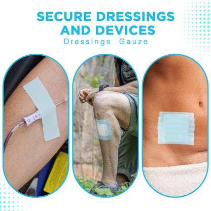 OK TAPE Silikon-Medizinisches Tape (2 Rollen) für empfindliche Haut, wasserdichtes chirurgisches Tape zur Fixierung von Verbänden und Gaze, schmerzfreie Entfernung, Mikropore-Tape, Erste-Hilfe-Bandage, 1" x 5 Yards, Blau
