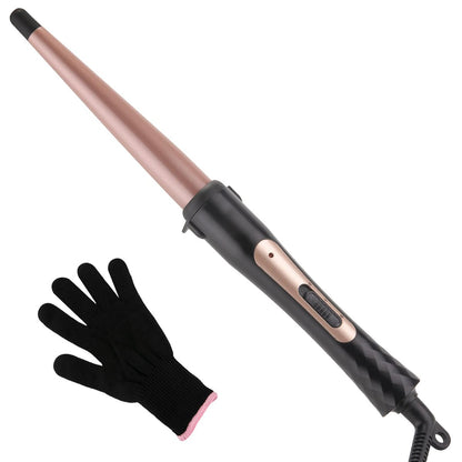 MCODON Tapered Curling Wand 1/2-Zoll bis 1-Zoll Turmalin-Keramik-Tonnen professioneller Lockenstab für kurzes, mittellanges und langes Haar mit zwei Temperatureinstellungen, automatischer Abschaltung und Doppelspannung