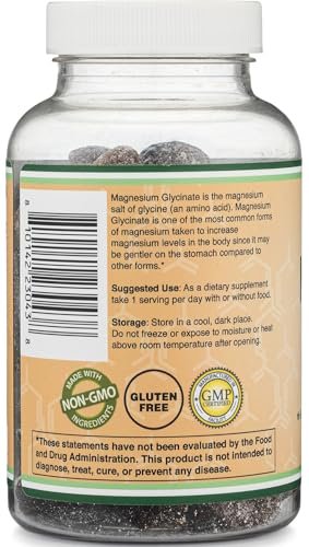 Magnesiumglycinat Gummibärchen (400 mg pro Portion, 30-Tage-Vorrat, Traubengeschmack) – Hochabsorbierendes Magnesiumpräparat für Erwachsene und Kinder von Double Wood Supplements