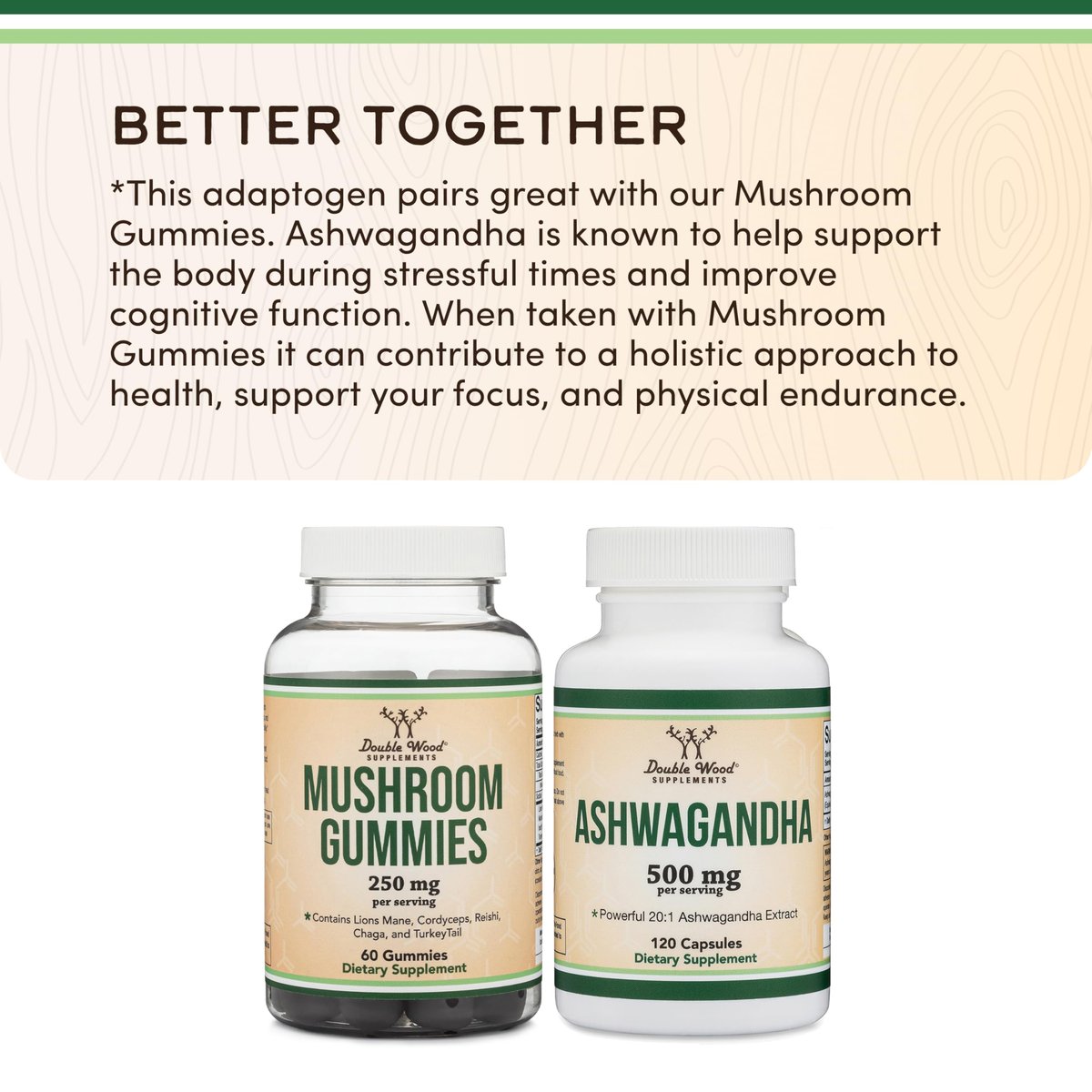 Magnesiumglycinat Gummibärchen (400 mg pro Portion, 30-Tage-Vorrat, Traubengeschmack) – Hochabsorbierendes Magnesiumpräparat für Erwachsene und Kinder von Double Wood Supplements