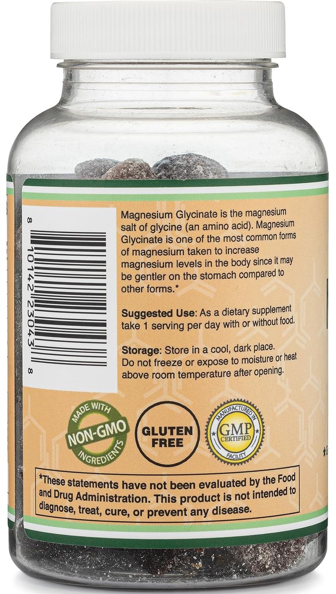 Magnesiumglycinat Gummibärchen (400 mg pro Portion, 30-Tage-Vorrat, Traubengeschmack) – Hochabsorbierendes Magnesiumpräparat für Erwachsene und Kinder von Double Wood Supplements
