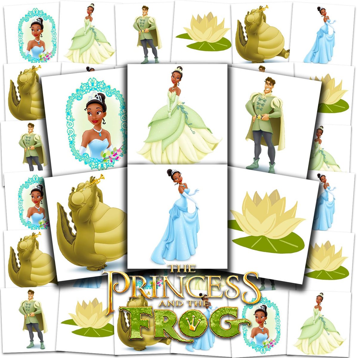 Princess and the Frog Tattoos Party Favors Bundle – 72 einzelne Tiana temporäre Tattoos für Kinder, Jungen und Mädchen | Prinzessin Tiana Partyzubehör