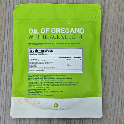 VivoNu Oil of Oregano Kapseln – Ausgewogenes Oreganoöl mit Schwarzkümmelöl, Bio Oreganoöl Softgels, Carvacrol, Thymochinon, Nicht-GVO (600 Stk./2 Beutel)