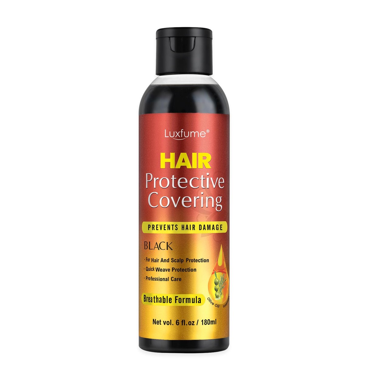 Luxfume Quick Weave Protective Shield – Schnelltrocknender Webe-Kleber für Haare und Kopfhaut (177 ml, Schwarz)