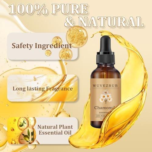 Wuvezrub Kamillenöl 30 ml – 100 % reines und natürliches Öl für Aromatherapie-Diffuser – 1 Fl Oz/Kamille