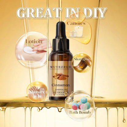 Wuvezrub Zimt ätherisches Öl 30 ml – 100 % reines und natürliches Öl für Aromatherapie-Diffuser – 1 Fl Oz / Zimt