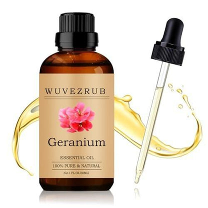 Wuvezrub Geranium Bio-Öl 30 ml – 100 % reines und natürliches Öl für Aromatherapie-Diffuser – 1 Fl Oz