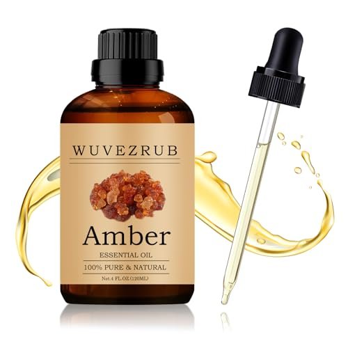 Wuvezrub Amber Bio-Öl 120 ml – 100 % reines und natürliches ätherisches Öl für Aromatherapie-Diffuser – 4 Fl Oz