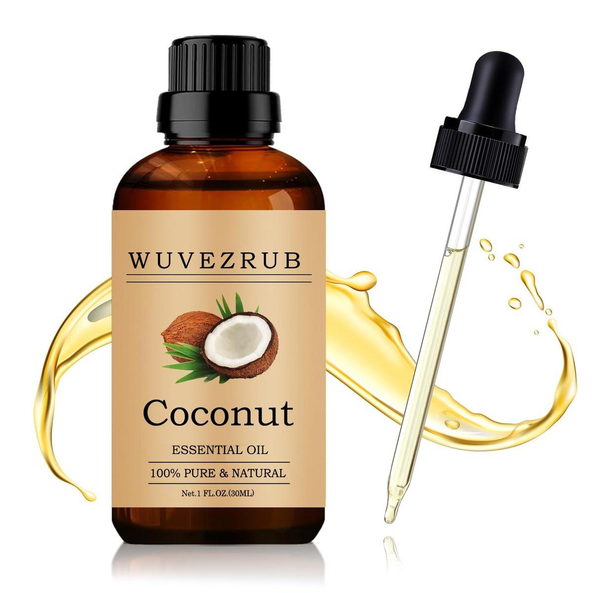 Wuvezrub Kokosnuss ätherisches Öl 30 ml - 100 % reines und natürliches Öl für Aromatherapie-Diffuser - 1 Fl Oz/Kokosnuss