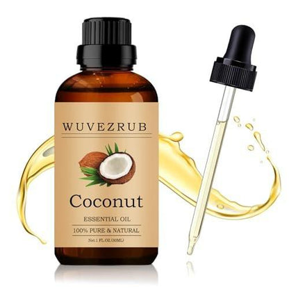 Wuvezrub Kokosnuss ätherisches Öl 30 ml - 100 % reines und natürliches Öl für Aromatherapie-Diffuser - 1 Fl Oz/Kokosnuss