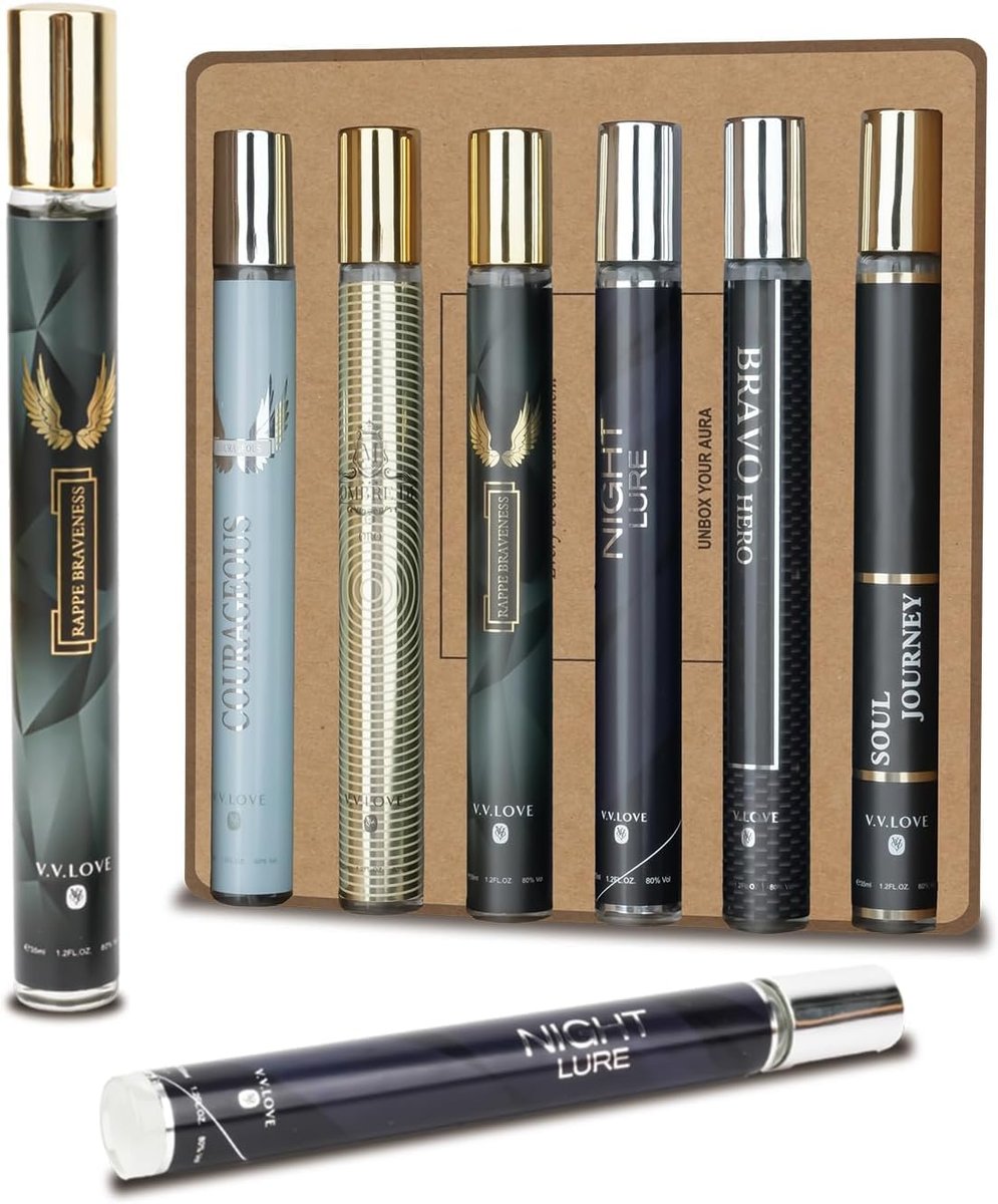 OFUN Herrenparfüm Set, 6x35ml Männer Parfüm Geschenk, Duftproben Kollektion für Männer, Reisegröße Parfüm Proben, Duftgeschenkset für Geburtstag Jahrestag Valentinstag Weihnachten