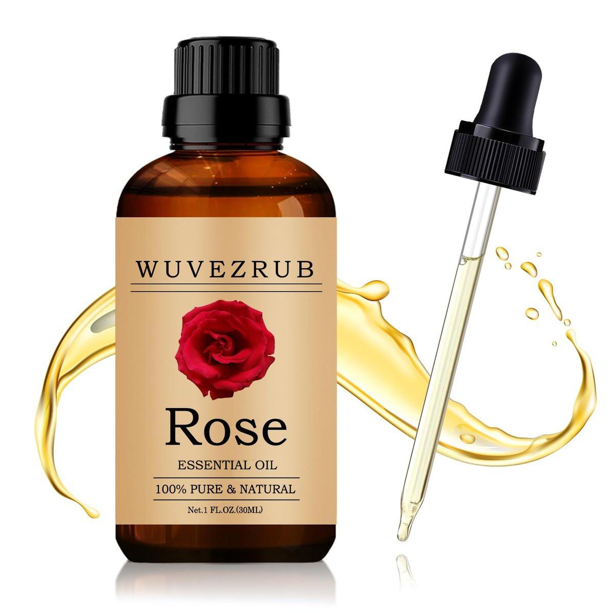 Wuvezrub Rosenöl 30ml – 100% reines und natürliches Öl für Aromatherapie-Diffuser, 1 Fl Oz/Rose