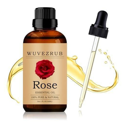 Wuvezrub Rosenöl 30ml – 100% reines und natürliches Öl für Aromatherapie-Diffuser, 1 Fl Oz/Rose