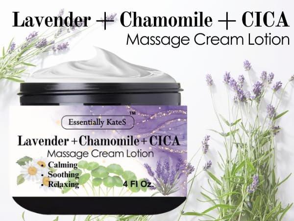 Essentially KateS Lavendel + Kamille + CICA Creme Lotion 118 ml – Beruhigend, entspannend, feuchtigkeitsspendend
