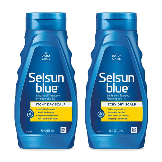 Selsun Blue Anti-Schuppen Shampoo für trockene, juckende Kopfhaut, extra feuchtigkeitsspendend mit Pyrithion-Zink 1%, 2er-Pack (2 x 325 ml)