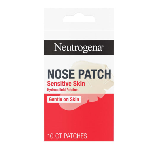 Neutrogena Nasenakne-Pflaster für empfindliche Haut, Hydrokolloid-Akne-Pflaster zur Nacht, reduziert das Erscheinungsbild von Unreinheiten in 6-8 Stunden, sanfte, nicht medikamentöse Pflaster, 10 Stück