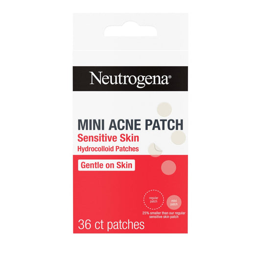 Neutrogena Mini Akne-Pflaster für empfindliche Haut, Hydrokolloid-Akne-Spot-Behandlung reduziert das Erscheinungsbild von Unreinheiten in 6-8 Stunden, sanfte, nicht medikamentöse Pickel-Pflaster, 36 Stück
