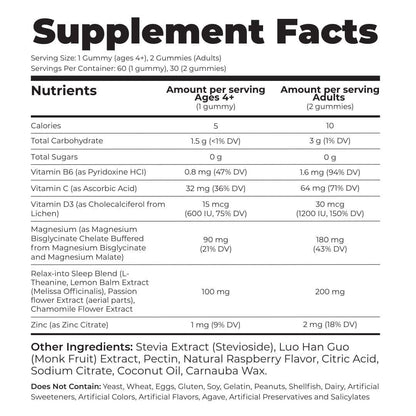 GLOWCO Magnesium-Glycinat Schlafgummis für Kinder ab 4 Jahren – Melatonin-frei, sanfte Beruhigung, zuckerfrei, vegan (60 Stück)