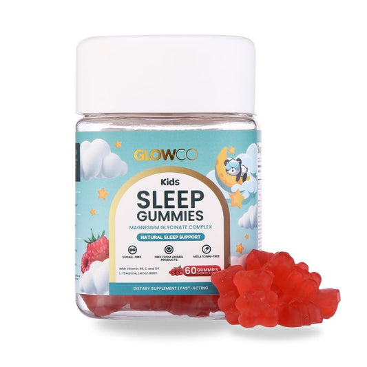GLOWCO Magnesium-Glycinat Schlafgummis für Kinder ab 4 Jahren – Melatonin-frei, sanfte Beruhigung, zuckerfrei, vegan (60 Stück)