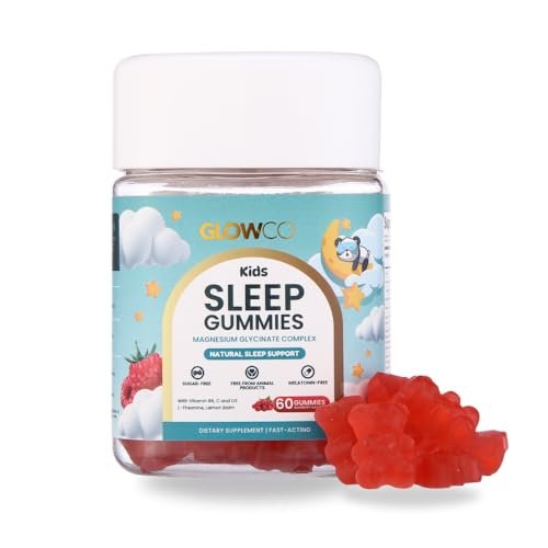 GLOWCO Magnesium-Glycinat Schlafgummis für Kinder ab 4 Jahren – Melatonin-frei, sanfte Beruhigung, zuckerfrei, vegan (60 Stück)