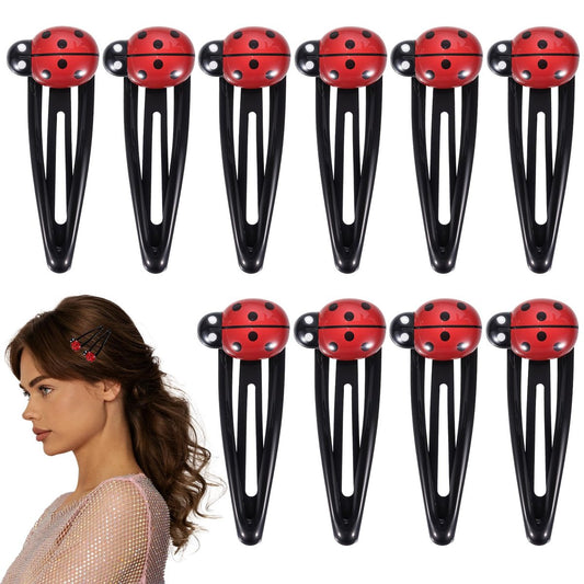 10 Stück Marienkäfer-Haarklammern für Mädchen, 5 cm süße Snap-Haarbarrettes für Kleinkinder und Frauen, wasserabweisende, rutschfeste Haaraccessoires für Kinder, Teens und Kleinkinder
