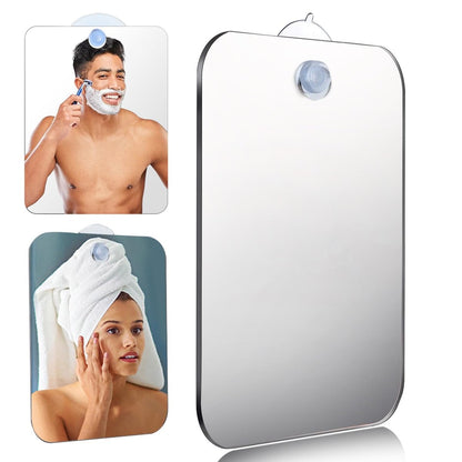 Ranjaner Duschspiegel zum Rasieren, bruchsicherer Wandspiegel für Männer, Handspiegel für Spind, Badezimmerspiegel (Silber, Größe: 6,7 x 5,1 Zoll)